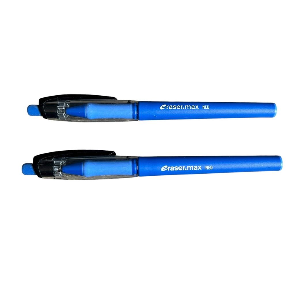 Paper Mate Eraser.max Medium‎ Point Blue Ink Erasable Pens Set of 2